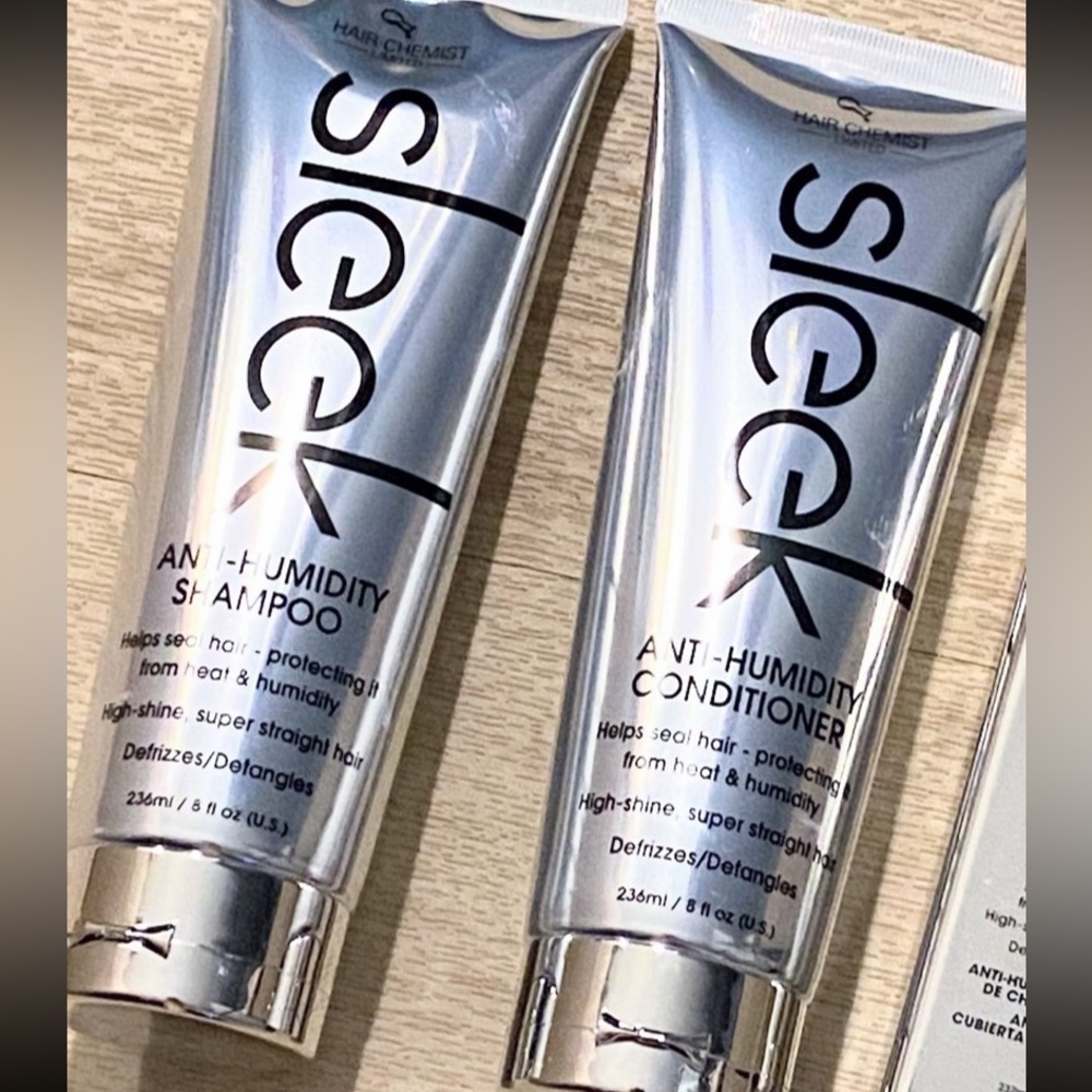 HAIR CHEMIST SLEEK ANTI-HUMIDITY SHAMPOO CONDITIONER full size 8oz each